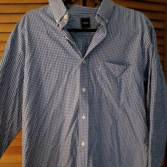 Corcini Mens Blue/white Gingham Button Down Size L - Picture 1 of 3